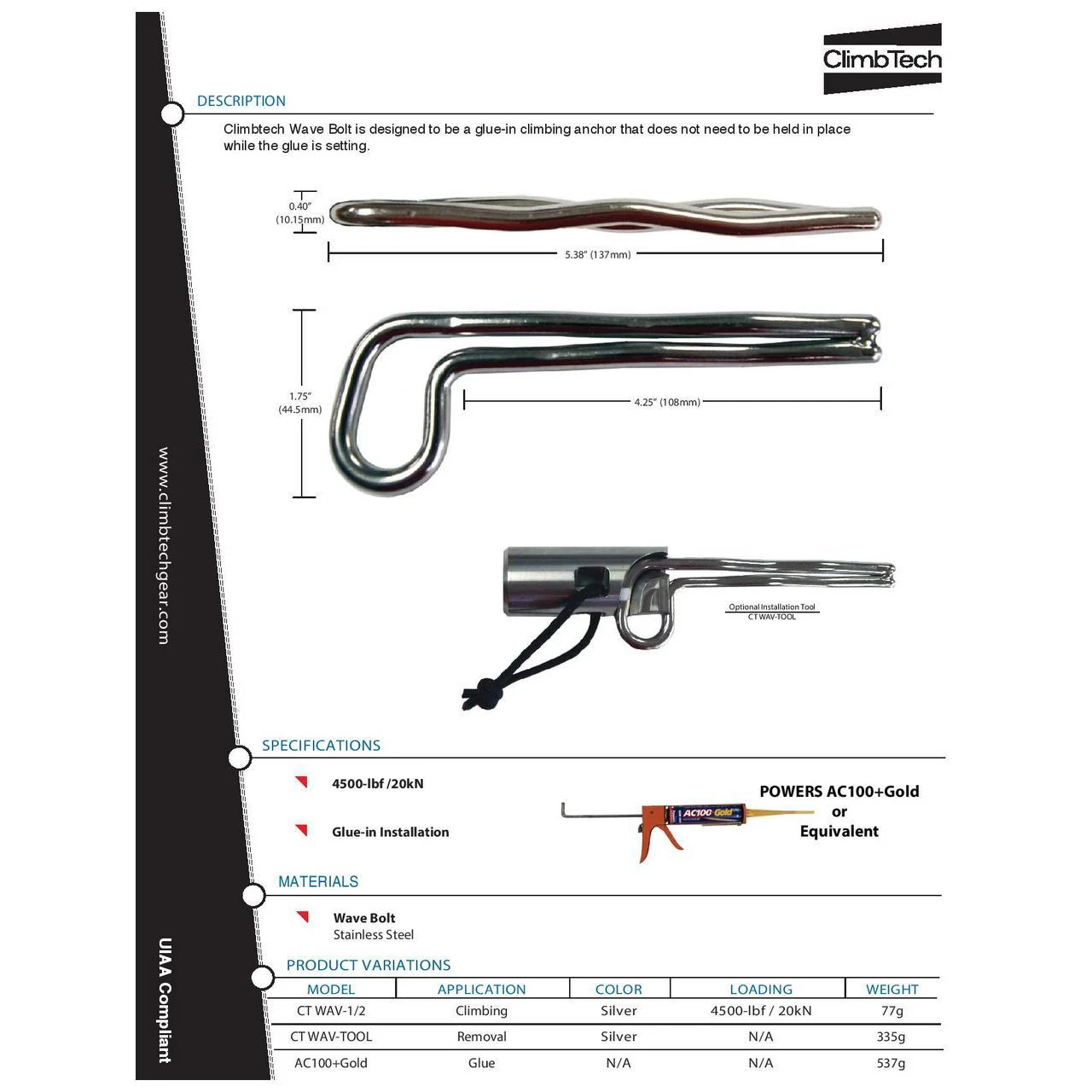 ClimbTech Wave Bolt Glue-In - Image 3